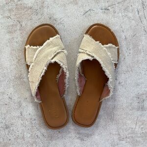 TOMS Women's Tan Frayed Sandals